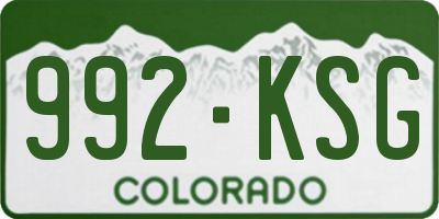 CO license plate 992KSG