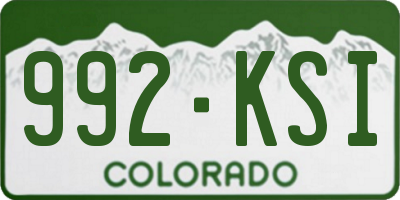 CO license plate 992KSI
