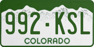 CO license plate 992KSL