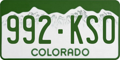 CO license plate 992KSO