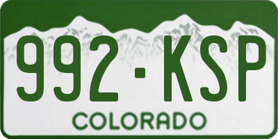 CO license plate 992KSP