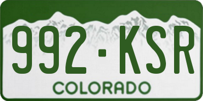 CO license plate 992KSR