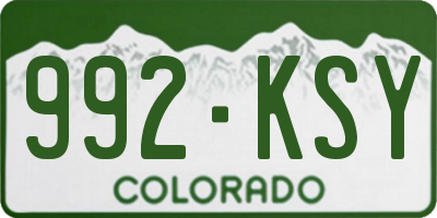 CO license plate 992KSY