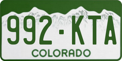 CO license plate 992KTA