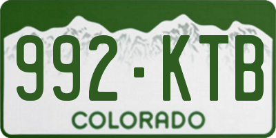 CO license plate 992KTB