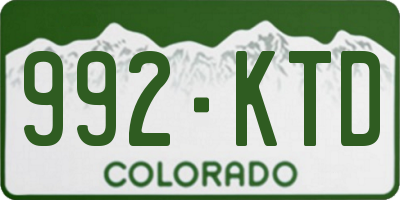 CO license plate 992KTD