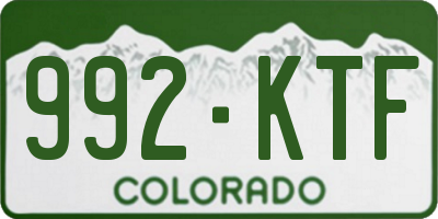 CO license plate 992KTF