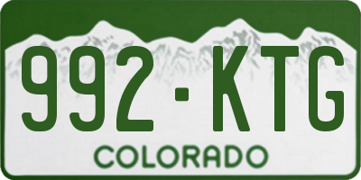 CO license plate 992KTG