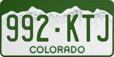 CO license plate 992KTJ