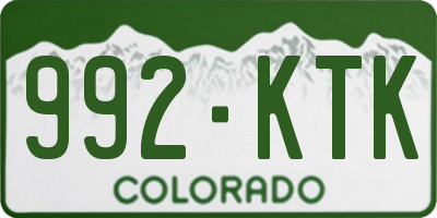 CO license plate 992KTK