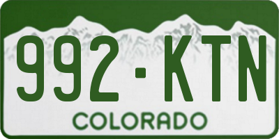 CO license plate 992KTN