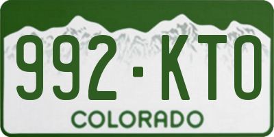 CO license plate 992KTO