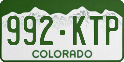 CO license plate 992KTP