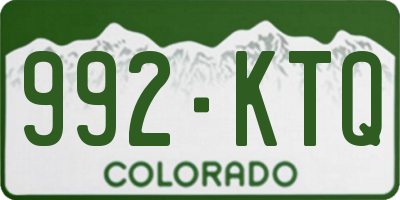 CO license plate 992KTQ
