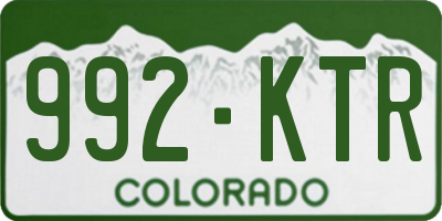 CO license plate 992KTR