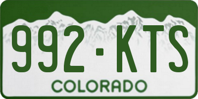 CO license plate 992KTS