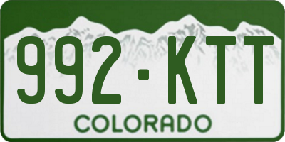 CO license plate 992KTT