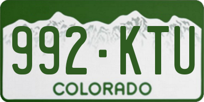 CO license plate 992KTU