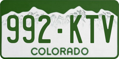 CO license plate 992KTV