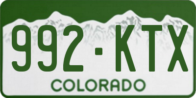 CO license plate 992KTX