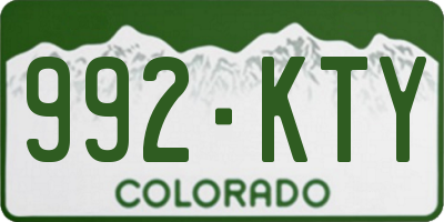CO license plate 992KTY