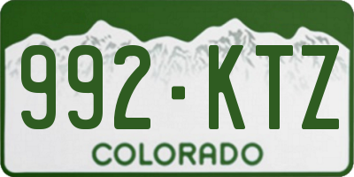 CO license plate 992KTZ