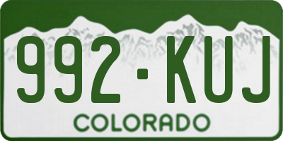CO license plate 992KUJ