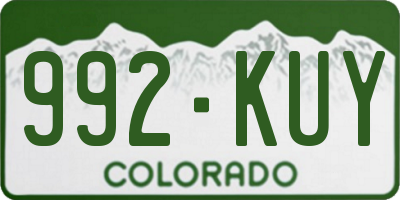CO license plate 992KUY