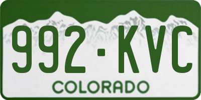 CO license plate 992KVC