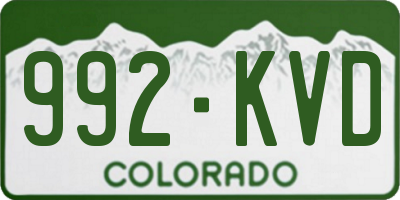 CO license plate 992KVD