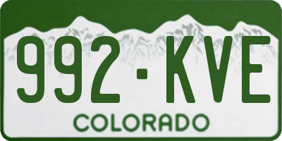 CO license plate 992KVE