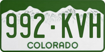 CO license plate 992KVH