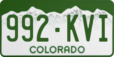 CO license plate 992KVI
