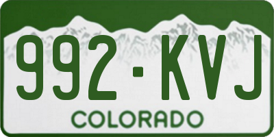 CO license plate 992KVJ