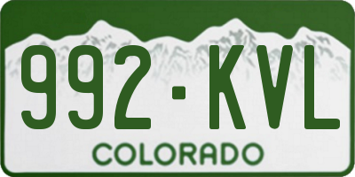 CO license plate 992KVL