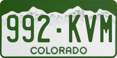 CO license plate 992KVM