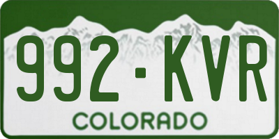 CO license plate 992KVR