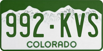 CO license plate 992KVS