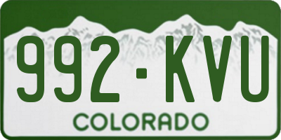 CO license plate 992KVU