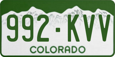 CO license plate 992KVV