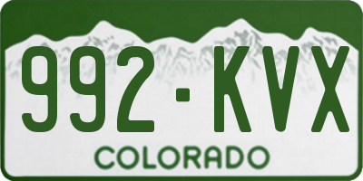 CO license plate 992KVX
