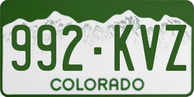 CO license plate 992KVZ