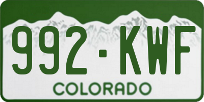 CO license plate 992KWF