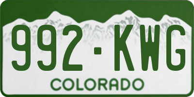 CO license plate 992KWG