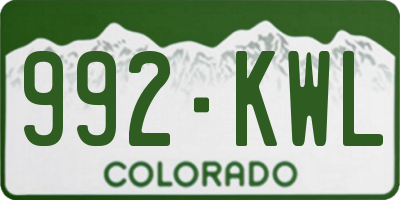 CO license plate 992KWL