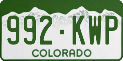 CO license plate 992KWP
