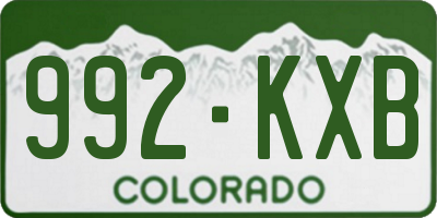 CO license plate 992KXB
