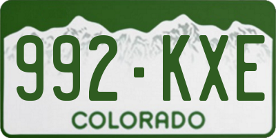 CO license plate 992KXE