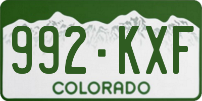 CO license plate 992KXF