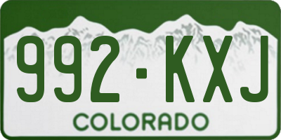 CO license plate 992KXJ